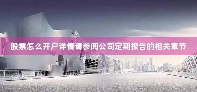 股票怎么开户详情请参阅公司定期报告的相关章节